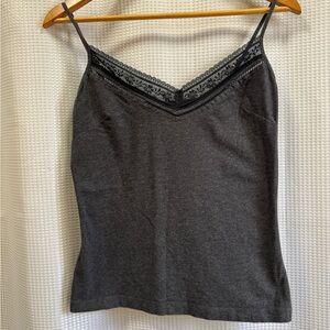 Sandwich Elegant Gray Lace Trim Camisole - size Medium